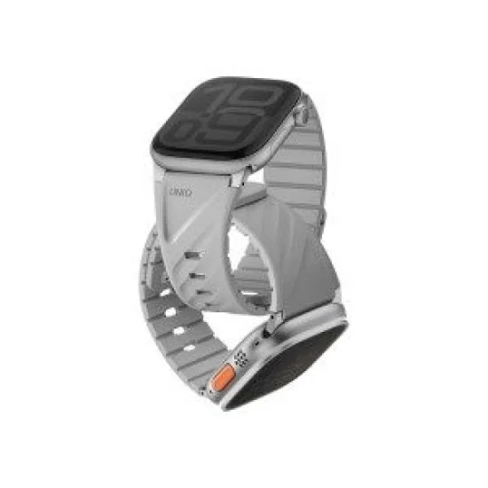 Uniq Fluo Magnetic Apple Watch Strap With Connector Bundle&nbsp;49-40Mm - Mist Grey